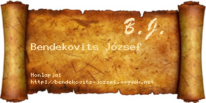 Bendekovits József névjegykártya