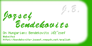 jozsef bendekovits business card